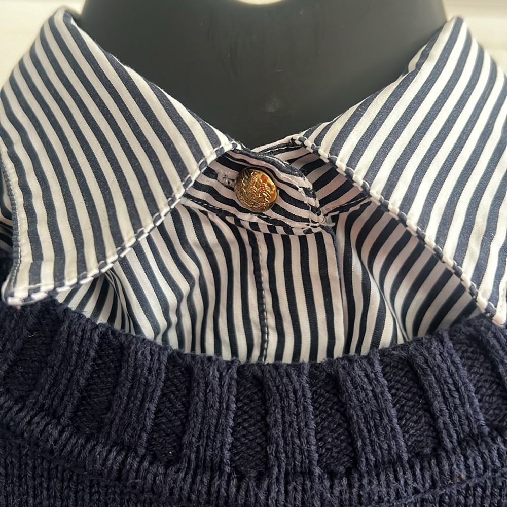 COPY - Ralph Lauren Burgundy and navy stripe sweater size L - Picture 5 of 13